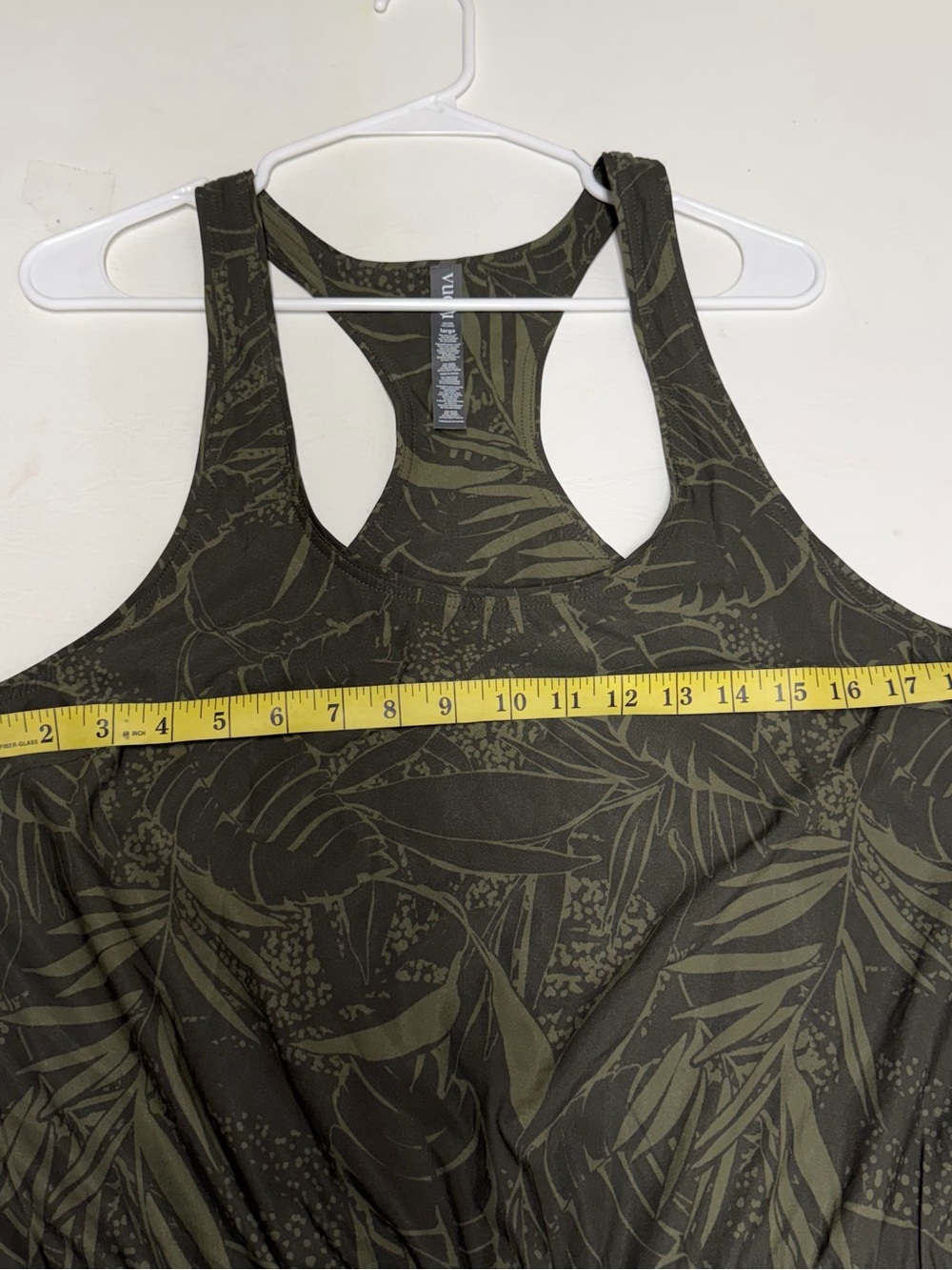 Vuori clementine romper Green Leaf Print Tank Romper with Drawstring Sz L - Picture 5 of 8